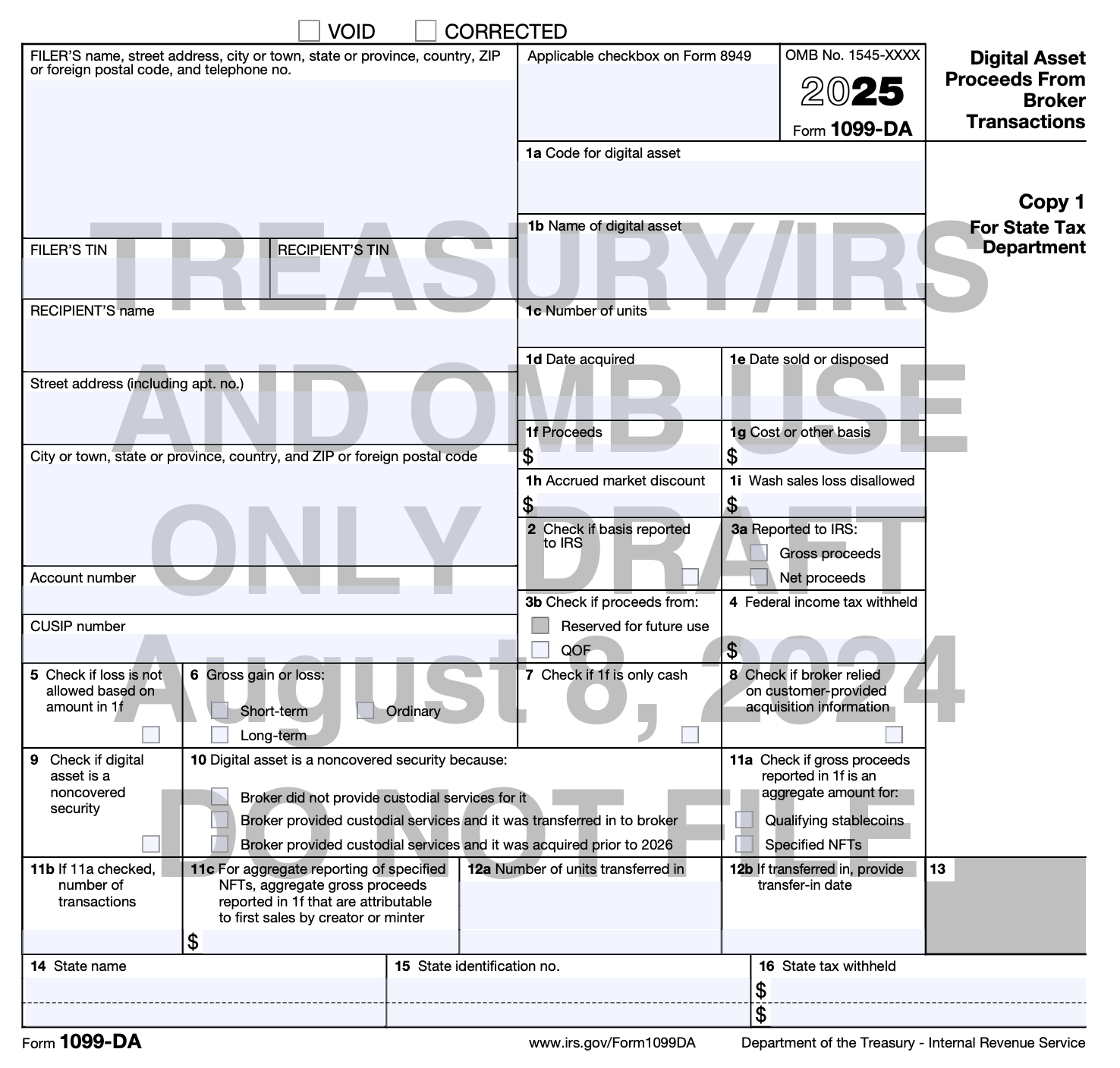 Draft Form 1099-DA