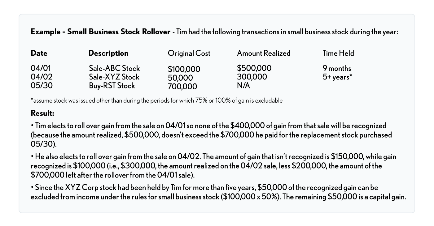 02.07.03 Example - Small Business Stock Rollover